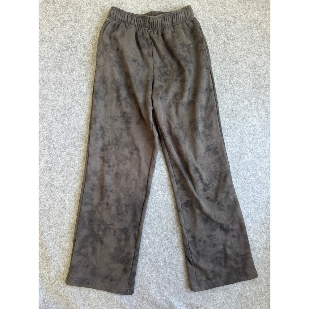 Fabletics Women Straight Leg Sweatpants S Dark Grey Acid Wash Fleece